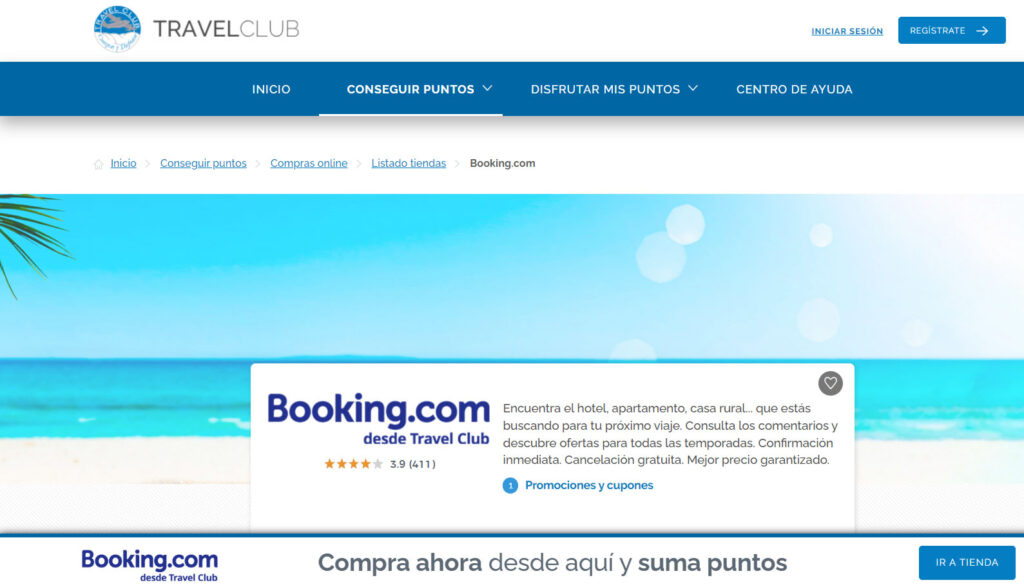 travel club puntos booking